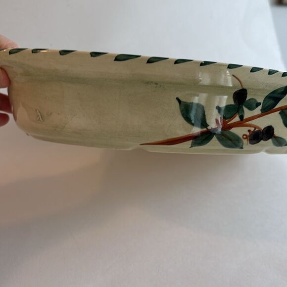 Williams Sonoma Portugal Hand Painted Olive Branches Oval Casserole Dish - Picture 3 of 8
